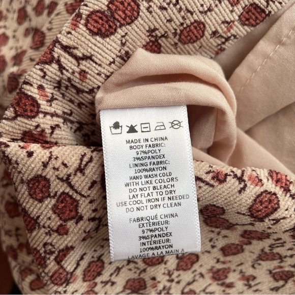 Paper Crane Corduroy Button Front Floral Dress Sz M Academia School Cottagecore - Picture 8 of 9